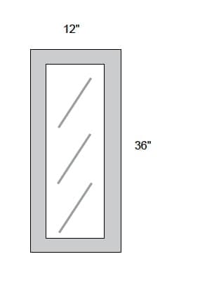 JAR Shaker - No Mullion Style Textured Glass Single Door