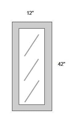 JAR Shaker - No Mullion Style Textured Glass Single Door