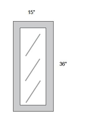 JAR Shaker - No Mullion Style Textured Glass Single Door