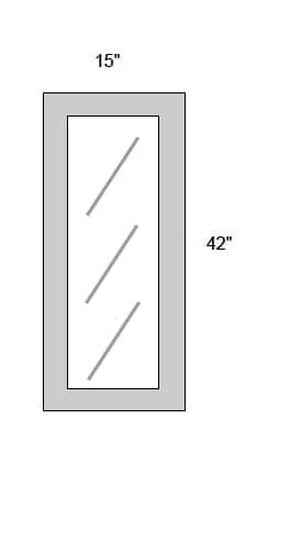 JAR Shaker - No Mullion Style Textured Glass Single Door