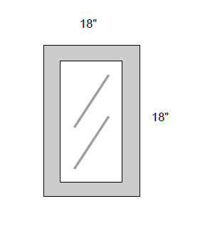 JAR Shaker - No Mullion Style Textured Glass Single Door