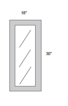 JAR Shaker - No Mullion Style Textured Glass Single Door