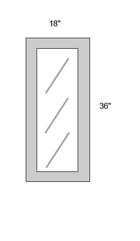 JAR Shaker - No Mullion Style Textured Glass Single Door