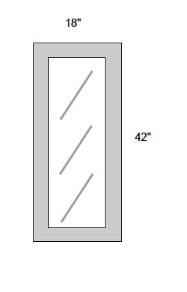 JAR Shaker - No Mullion Style Textured Glass Single Door