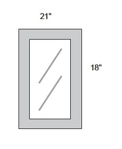 JAR Shaker - No Mullion Style Textured Glass Single Door