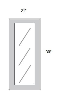 JAR Shaker - No Mullion Style Textured Glass Single Door