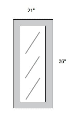JAR Shaker - No Mullion Style Textured Glass Single Door