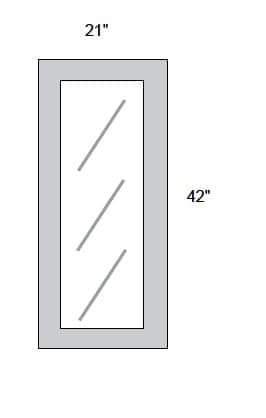 JAR Shaker - No Mullion Style Textured Glass Single Door