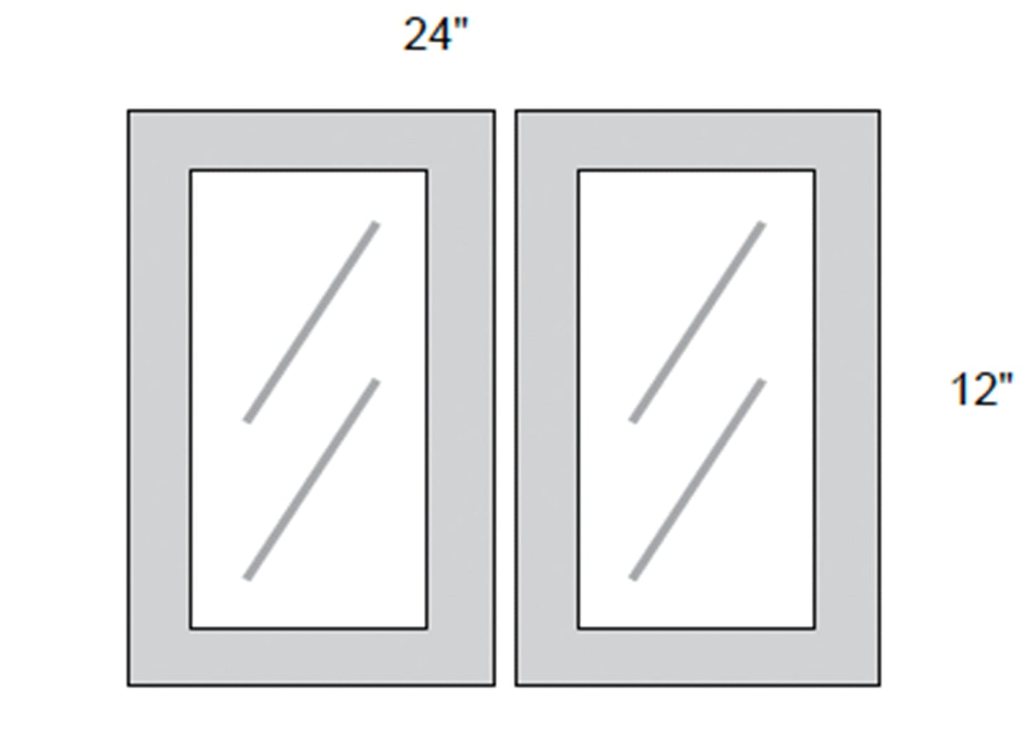 JAR Shaker - No Mullion Style Textured Glass Butt Doors