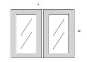 JAR Transitional - No Mullion Style Textured Glass Butt Doors