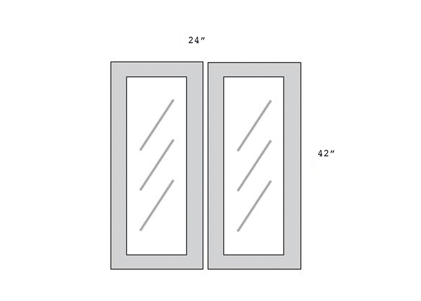 JAR Transitional - No Mullion Style Textured Glass Butt Doors