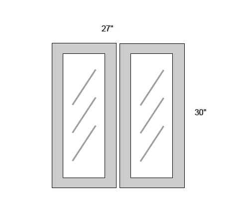 JAR Transitional - No Mullion Style Textured Glass Butt Doors