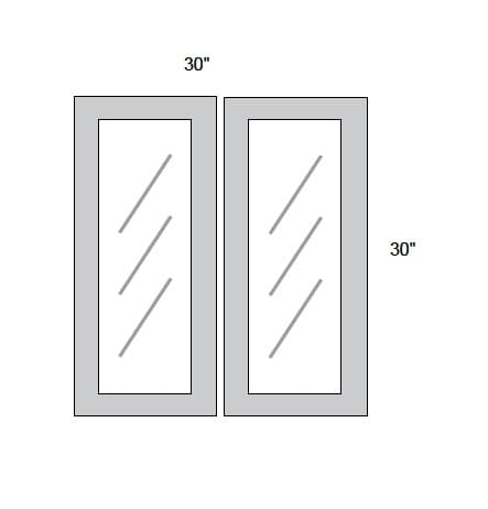 JAR Transitional - No Mullion Style Textured Glass Butt Doors