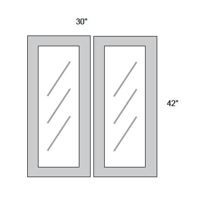 JAR Transitional - No Mullion Style Textured Glass Butt Doors