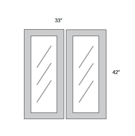 JAR Transitional - No Mullion Style Textured Glass Butt Doors