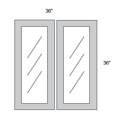 JAR Transitional - No Mullion Style Textured Glass Butt Doors