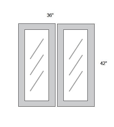 JAR Transitional - No Mullion Style Textured Glass Butt Doors
