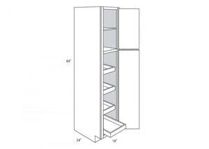 Amesbury Slab - Tall 2 Door Pantry W/4 Rollouts