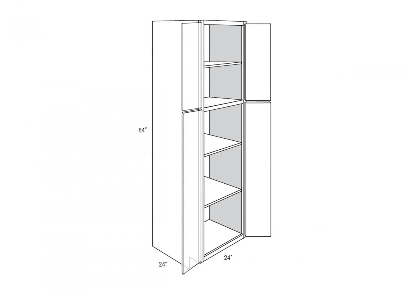 Alvic - Tall 4 Doors Pantry W/ Butt Doors