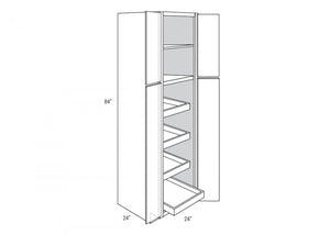 Amesbury Slab - Tall 4 Doors Pantry W/ Butt Doors W/4 Rollouts Trays