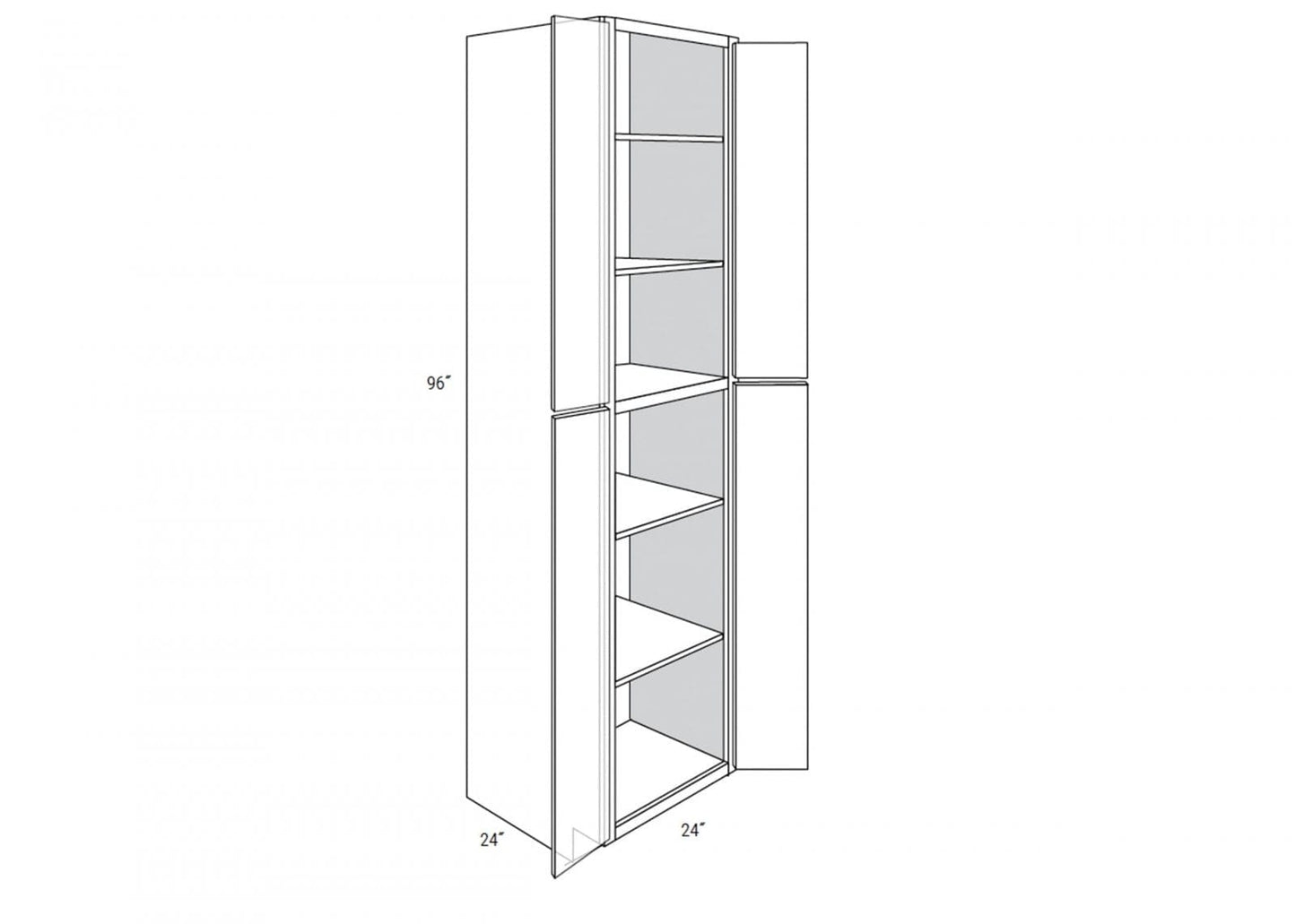 Alvic - Tall 4 Doors Pantry W/ Butt Doors