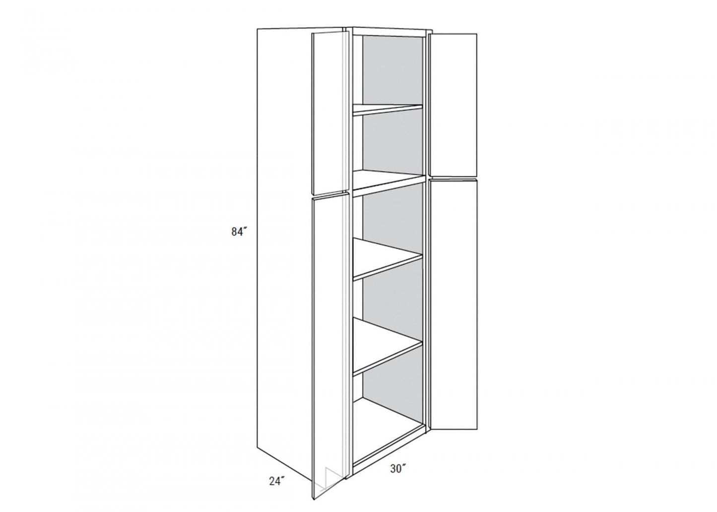 JAR Shaker - Tall 4 Doors Pantry W/ Butt Doors